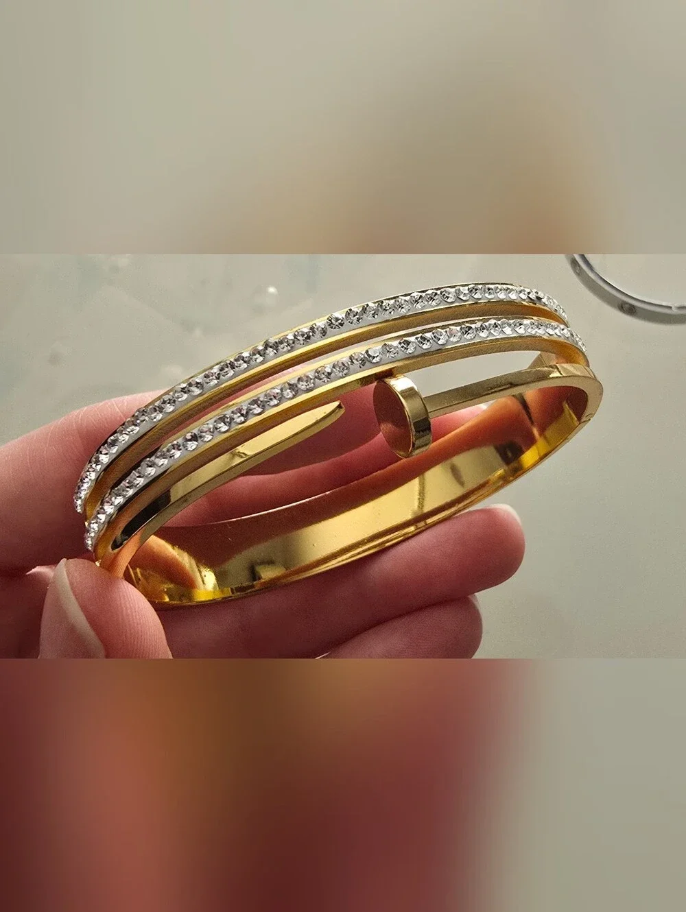 Gold Crystal-Accented Women's Bracelet